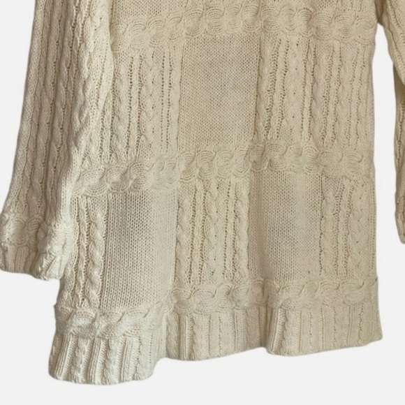 VTG Cable Knit Sweater Tunic/Dress S Floral Embroidered Indie Cottagecore Whimsy - Picture 7 of 10